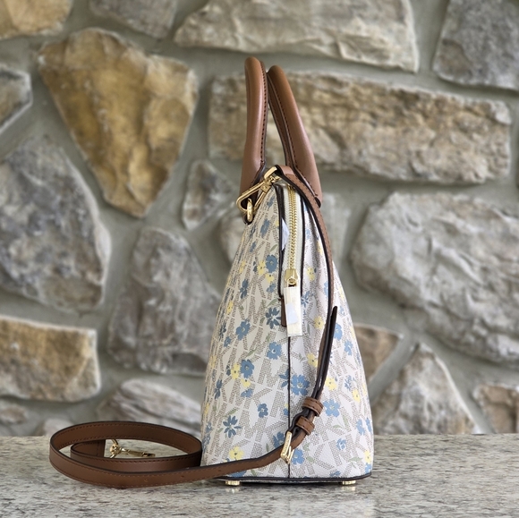 Michael Kors Cindy Logo Floral Large Satchel - Picture 2 of 10